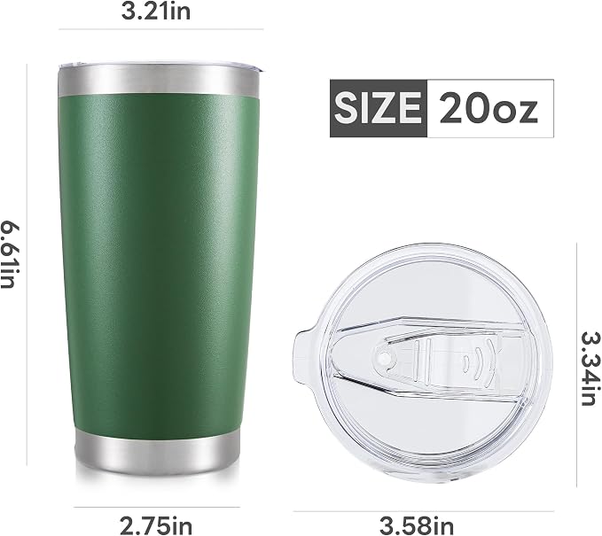 20 oz Tumbler with Lid Stainless Steel Insulated Tumblers Cups Travel Mug | - Image 7