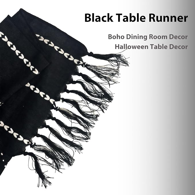 Black Table Runner 72 Inches Long - Image 2