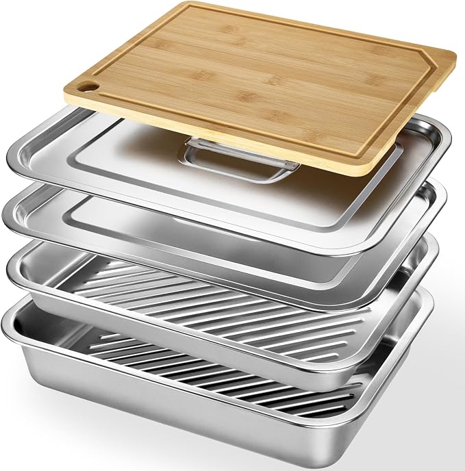 5-in-1 Grill Prep Tray and Carry System, Outdoor Grilling Prep & Serve BBQ Food by BLAZPATH