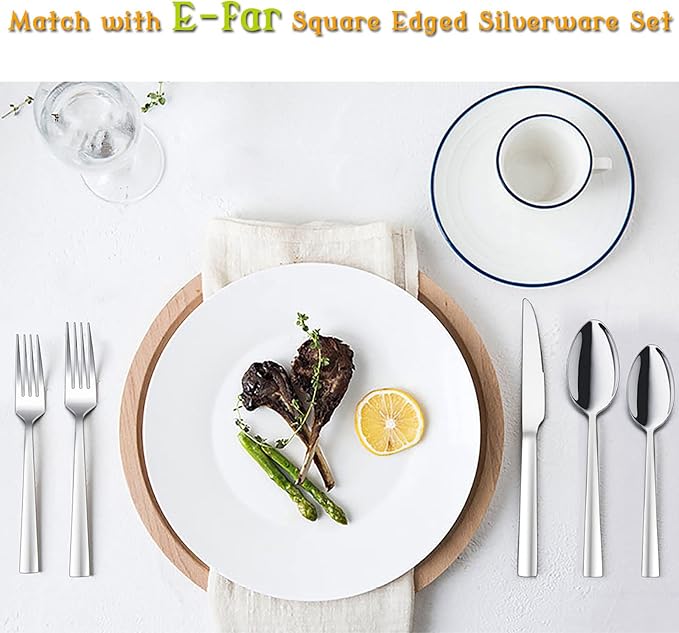 E-far Dinner Knives Set of 12, 8.9 Inch Stainless Steel Serrated Steak Butter - Image 6