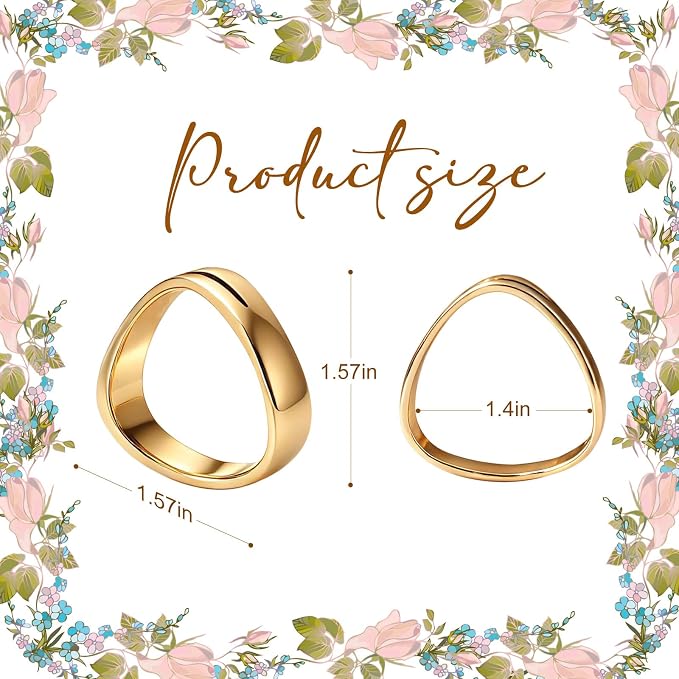 Gold Triangle Metal Napkin Rings Set of 6 - Image 5