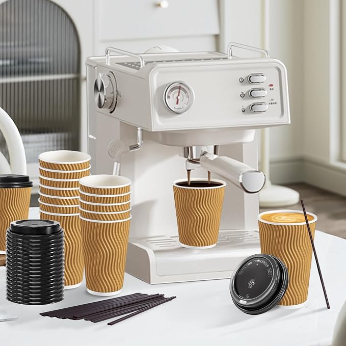 Lamosi 50 Pack 16 oz Disposable Coffee Cups - Image 4