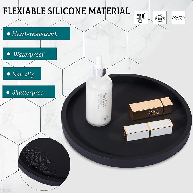 Silicone Bathroom Tray Coffee Table Decor Perfume Organizer, Scratch-Resistant - Image 4