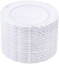 DaYammi 60PCS White and Silver Plastic Plates, Heavy Duty White and Silver by DaYammiwillaccompanyyou