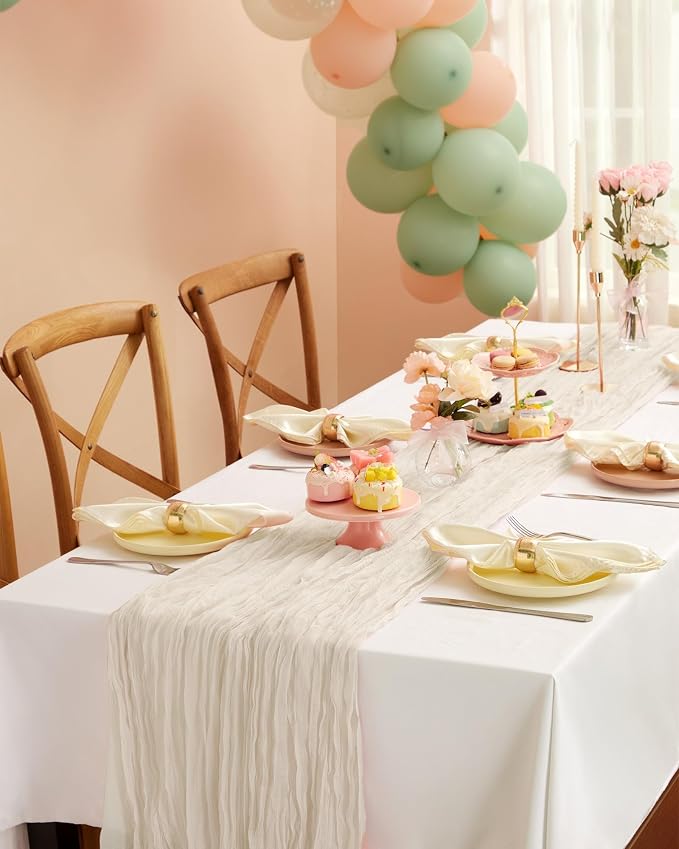 Pureegg 2-Pack Cheesecloth Table Runner, Decorations - Image 6