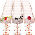 Jingmore 24 Pcs Ribbed Martini Glasses 10 oz Disposable Plastic Vintage Ribbed by Jingmore