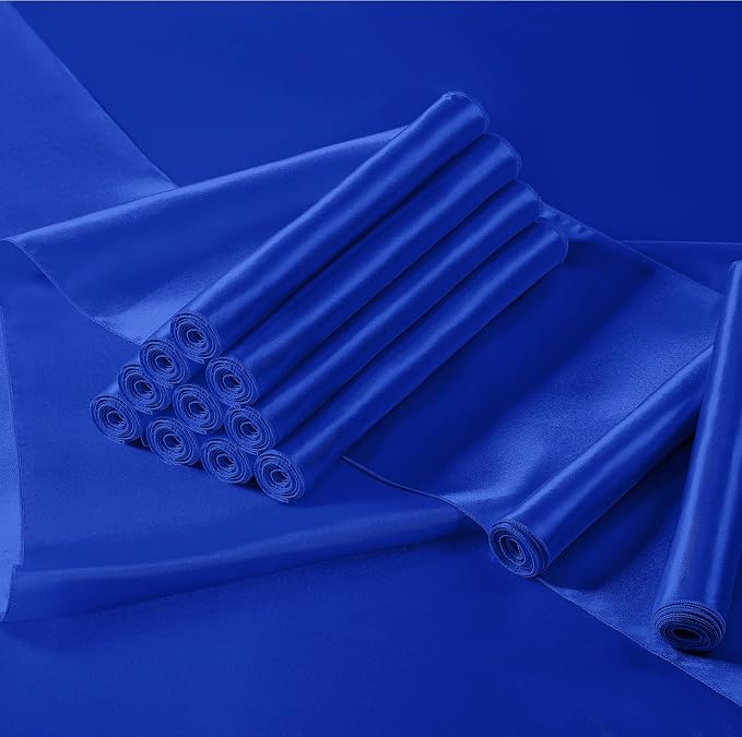Manyshofu Royal Blue Satin Table Runner 12x108 - Image 2