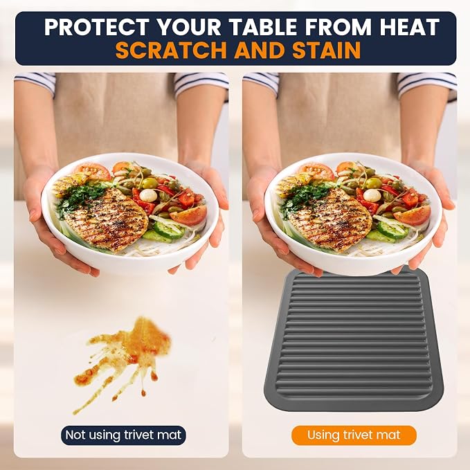 Silicone Trivet Mats 4 Heat Resistant Pot Holders Multipurpose Non-Slip Hot Pads - Image 5