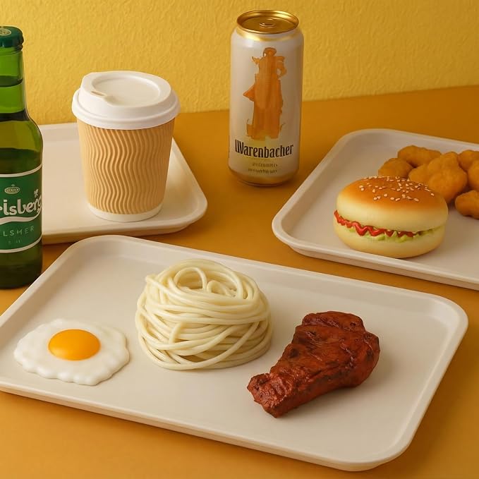 Gerrii 18 Pcs Plastic Fast Food Trays Bulk Restaurant Serving Cafeteria Tray - Image 4