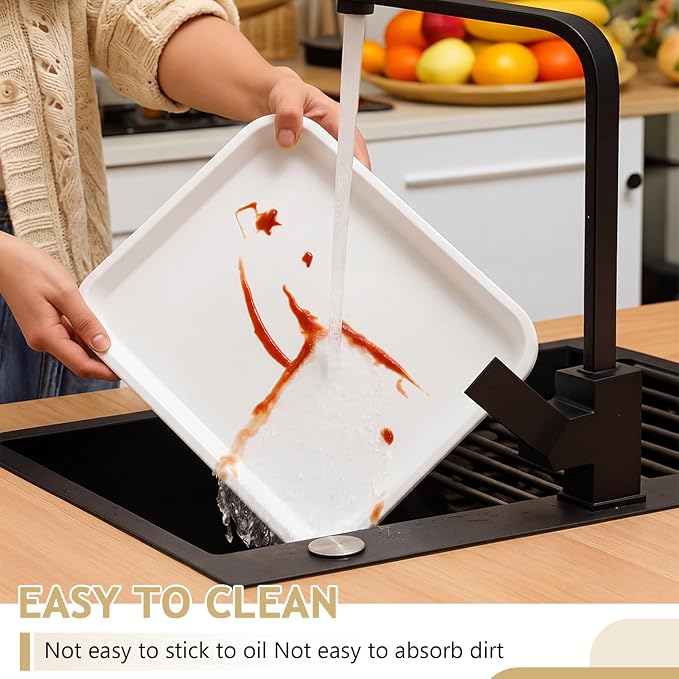 Gerrii 6 Pcs Plastic Fast Food Trays Bulk Restaurant Serving Cafeteria Tray - Image 7