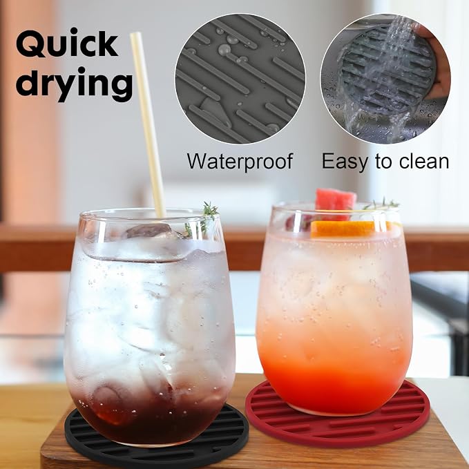 Silicone Coasters for Drinks Coaster Set of 6 pcs Cup Coasters - Image 4