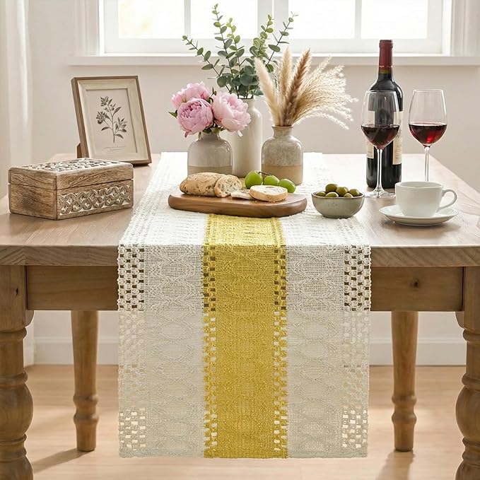 Artoid Mode Yellow Farmhouse Rustic Table Runner 12x60 Inch | Seasonal Holiday - Image 2