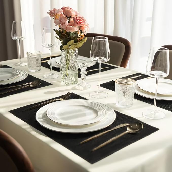 Placemats Set of 8 Vinyl/Plastic Woven Place Mats - Image 6