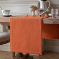 Burlap Style Farmhouse Table Runner, 14x36 Inches Harvest Pumpkin | Thick by ZEEMARTONLINE