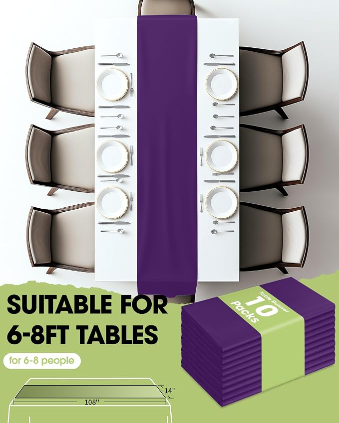 Pureegg Purple Plastic Table Runners - Image 5