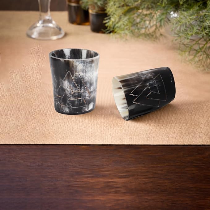 Handicrafts Home Viking Horn Shot Glasses Set of 4, Handmade Natural Ox Horn - Image 8