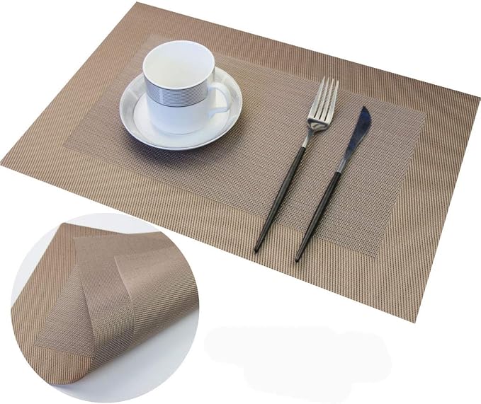 PIGCHCY Placemats Vinyl Washable Table Mats Elegant Non-Slip Placemats - Image 4
