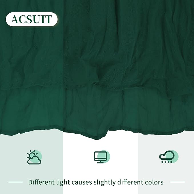 4 Pack Emerald Green Cheesecloth Table Runner 20 x 120 inch Gauze Table Runners - Image 7