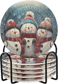 YETTASBIN Christmas Snowman 6 Pcs Drink Coasters by Unknown