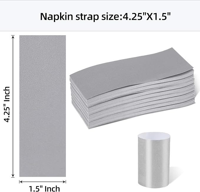 Germiwipe 500 Pcs Self-Adhesive Napkin Bands, | Paper Napkin Rings - Image 6