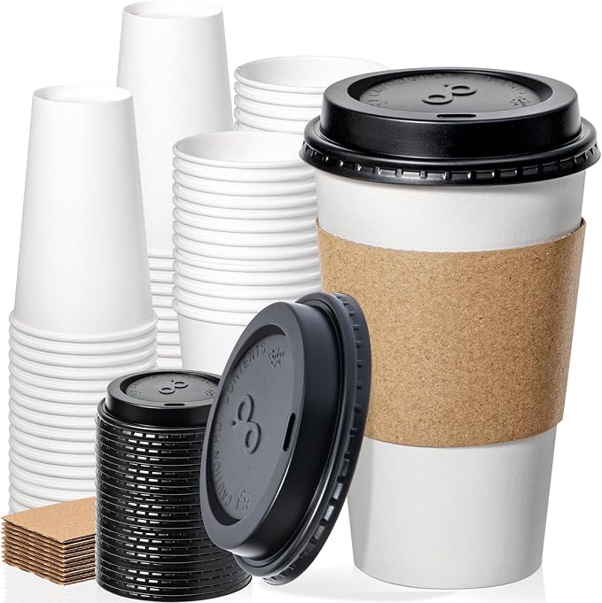 Fit Meal Prep 50 Pack 16 oz Disposable Coffee Cups by FMPBRANDS