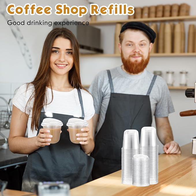 Ziliny 50 Sets Clear Plastic Coffee Cups - Image 6
