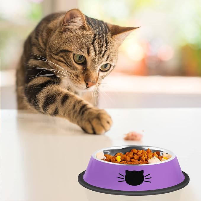 Serentive 3Pcs Cat Bowls, Non-Slip Stainless Steel, 7 Oz, Suitable - Image 6
