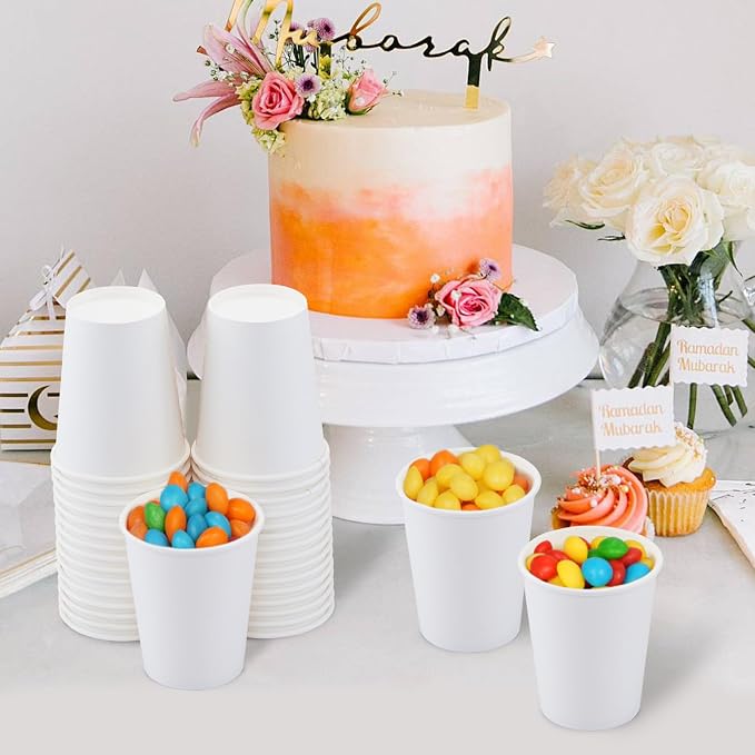 Clawsoff 1000 Count Paper Cups 8 oz Disposable Hot/Cold Coffee Cups White | - Image 6