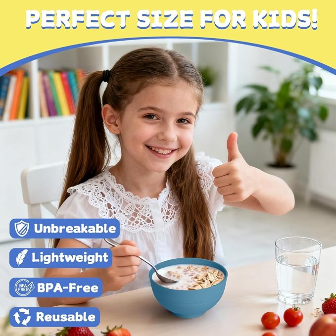 Wheat Straw Bowls, Unbreakable Small Bowls Set of 6, 10 OZ Mini Dessert Bowls - Image 8