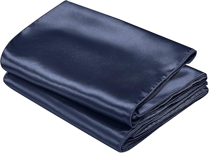 SiinvdaBZX 24 Pcs Navy Blue Satin Table Runner 12 x 108 inches Long | Bright - Image 7
