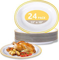 YOUBET 24PCS Gold Oval Plastic Plates by YOUBET