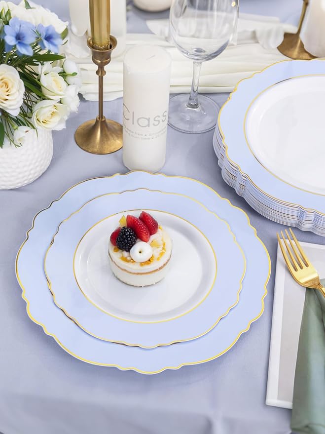 60pcs Blue Plates Disposable - Image 5