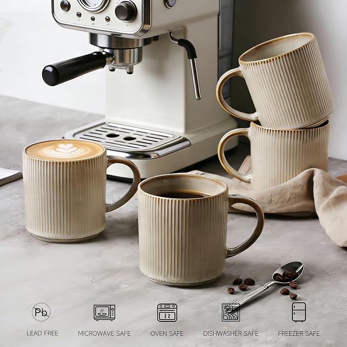 MONITO Coffee Mugs Set of 6, 16 oz Mugs Set, Ceramic Coffee Cups - Image 2
