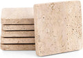 Travertine Coasters Set of 6 Square 3.5 Inch | Marble Coaster by SPESHSTONES