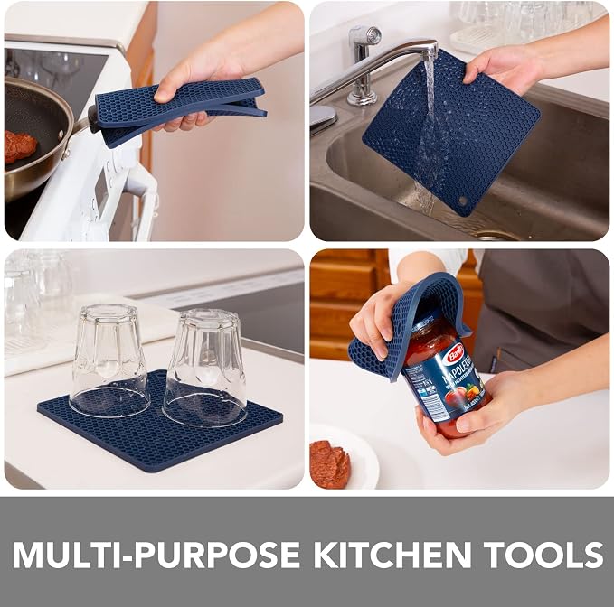 4 Pack Trivets for Hot Dishes | Hot Pads for Kitchen, Silicone Pot Holders for - Image 5