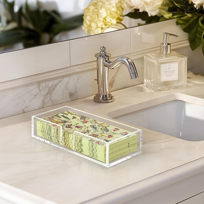 Kordory Acrylic Disposable Guest Towel Holder Tray - Image 5