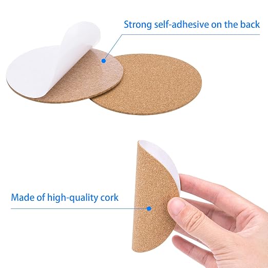 28PCS Self-Adhesive Cork for DIY Coasters | 3.74" Round Coasters for DIY Crafts - Image 3