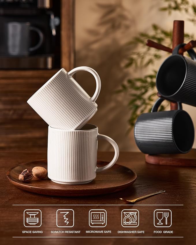 famiware Coffee Mug Set for 6, Star 16 oz Catering Mugs Cup Set - Image 7