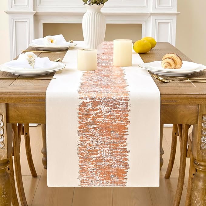 Metallic Style Rose Gold Table Runner, Table Runners 48 Inches Long | Cotton by Aiimart