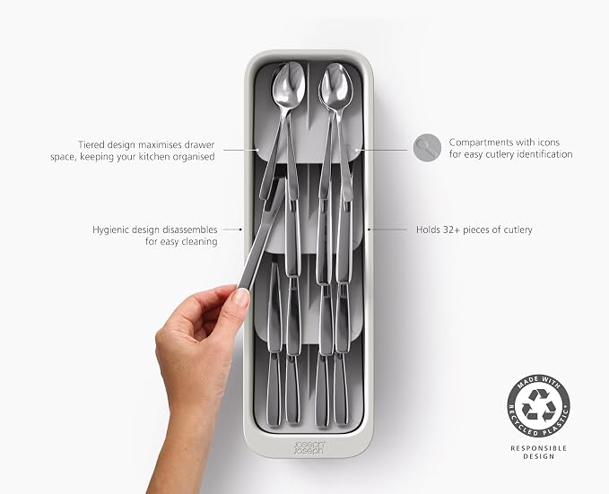 Joseph Joseph DrawerStore Compact Tiered Flatware Cutlery Kitchen Drawer - Image 5