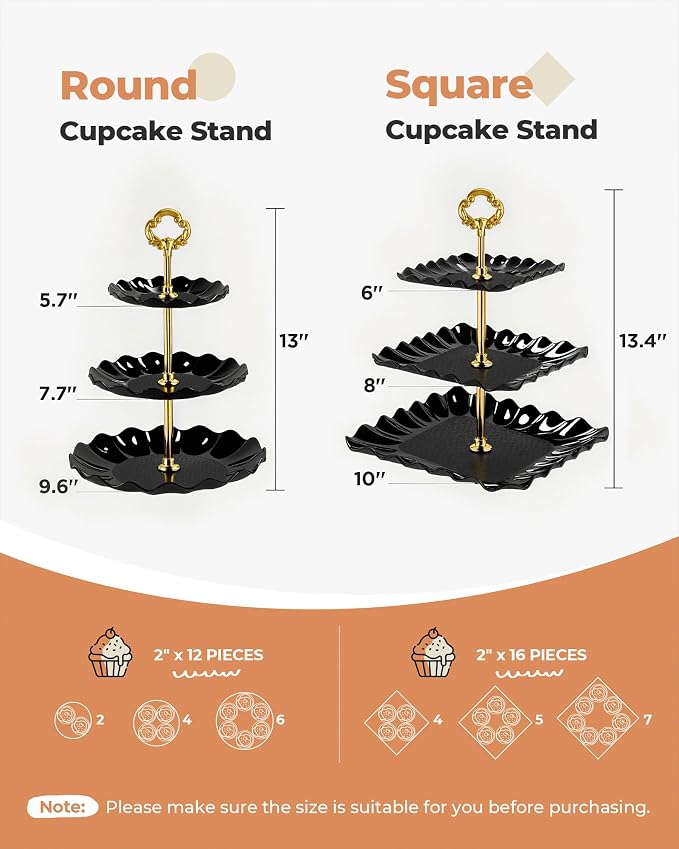Kootek 10pcs Cupcake Stand Dessert Table Display Set Serving Tray - Image 3