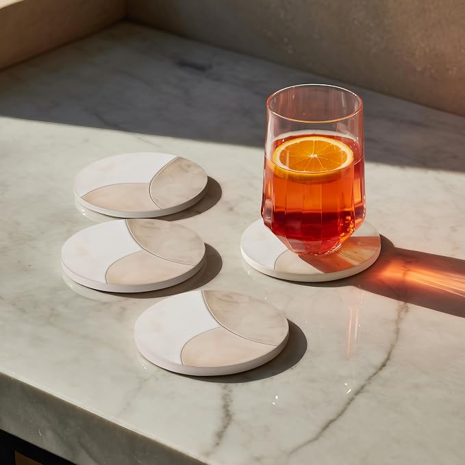 VEYRO Ceramic Coasters Set of 4 – Absorbent Stone Drink Coasters - Image 4