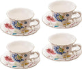 Ceramic Tea Cups Coffee Cup and Saucers Set of 4 by Jomop