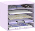 5 Tier Wood Desk Organizer, Paper Organizer by SUPEASY