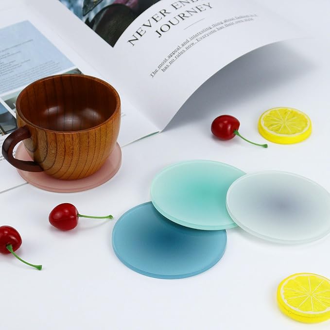 4 Pack Gradient Round Acrylic Coasters, - Image 2