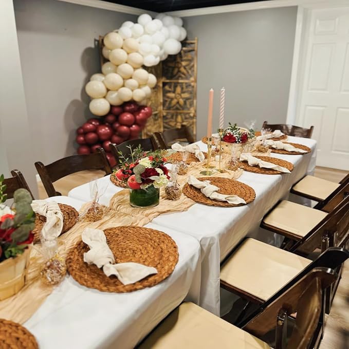 6 Pack Champagne Cheesecloth Table Runners 35x120 Inches Beige Cheese Cloth - Image 7
