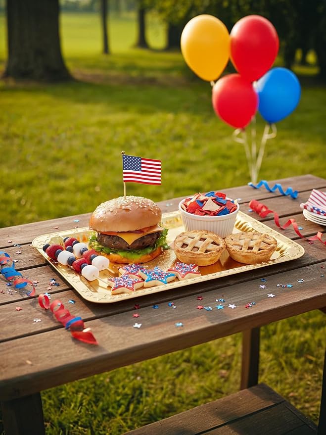 4 Pack America 250 Year Anniversary Gold Trays - Image 3