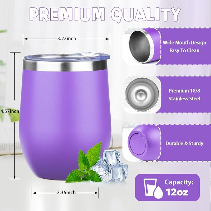 12oz/4 Pack Stainless Steel Wine Tumbler - Image 2