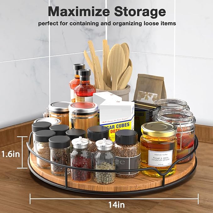 Lazy Susan Turntable Organizer for Cabinet Pantry Kitchen Countertop - Image 7