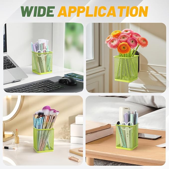 Segarty Pen Cup Holder, 3 Pack Square Light Green Pen Holder - Image 6